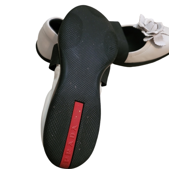 Prada White Leather Ballet Flats - Picture 5 of 6